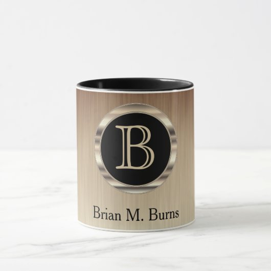 Führungskraft Monogram Design - Citrine Brush Stee Tasse (Zentrum)