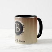 Führungskraft Monogram Design - Citrine Brush Stee Tasse (VorderseiteRechts)