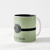 Führungskraft Monogram Design - Peridot Brush Stee Zweifarbige Tasse (VorderseiteRechts)