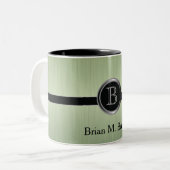 Führungskraft Monogram Design - Peridot Brush Stee Zweifarbige Tasse (Vorderseite Links)