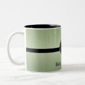 Führungskraft Monogram Design - Peridot Brush Stee Zweifarbige Tasse (Links)