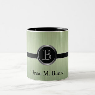 Führungskraft Monogram Design - Peridot Brush Stee Zweifarbige Tasse