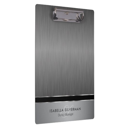 Führungskraft Monogram Design - Pinselstahl Klemmbrett (Rechts)