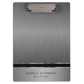 Führungskraft Monogram Design - Pinselstahl Klemmbrett (Vorderseite)