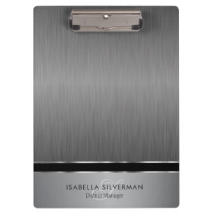 Führungskraft Monogram Design - Pinselstahl Klemmbrett