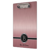 Führungskraft Monogram Design - Ruby Brush Steel Klemmbrett (Links)