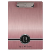 Führungskraft Monogram Design - Ruby Brush Steel Klemmbrett (Vorderseite)