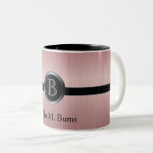 Führungskraft Monogram Design - Ruby Brush Steel Zweifarbige Tasse (VorderseiteRechts)