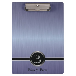 Führungskraft Monogram Design - Saphire Brush Ste Klemmbrett