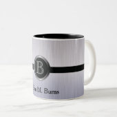 Führungskraft Monogram Design - Tanzanite Brush St Zweifarbige Tasse (VorderseiteRechts)