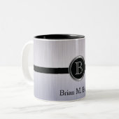 Führungskraft Monogram Design - Tanzanite Brush St Zweifarbige Tasse (Vorderseite Links)