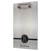 Führungskraft Monogram Design - Weißer Pinselstahl Klemmbrett (Links)