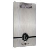 Führungskraft Monogram Design - Weißer Pinselstahl Klemmbrett (Rechts)