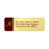 Führungskraft Monogram Labels - Gold & Burgund (Vorne)
