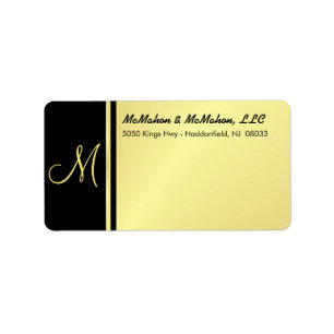 Führungskraft-Monogramm-Aufkleber - Gold u. Adressaufkleber