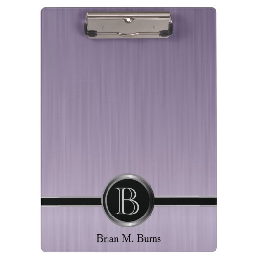 Führungskraft-Monogramm-Entwurf - Amethyst Klemmbrett (Vorderseite)