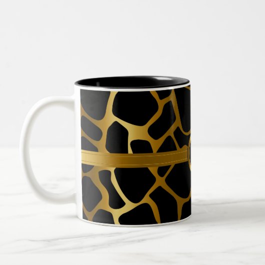 Führungskraft-Monogramm - Gold u. schwarzes Zweifarbige Tasse (Links)