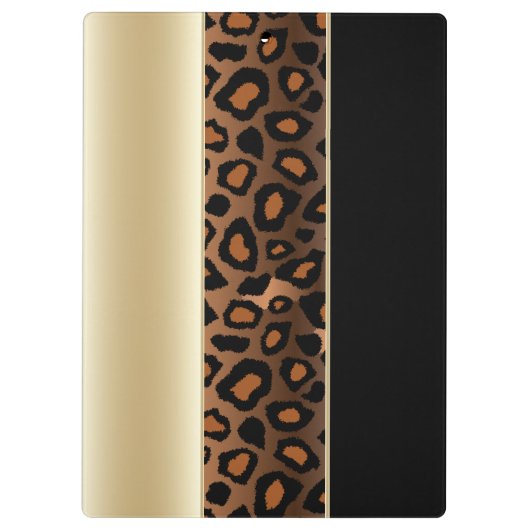 Führungskraft-Monogramm-Leopard-Entwurf | Klemmbrett (Rückseite)