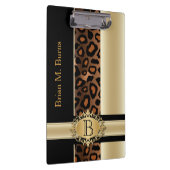 Führungskraft-Monogramm-Leopard-Entwurf | Klemmbrett (Rechts)