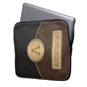 Führungskraft-Monogramm-Namen-Schablone Laptopschutzhülle (Vorderseite Links)