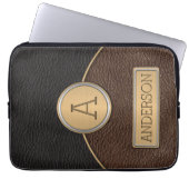 Führungskraft-Monogramm-Namen-Schablone Laptopschutzhülle (Vorderseite)