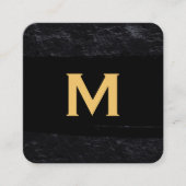 Führungskraft Monogramm | Schiefer Brushed Quadratische Visitenkarte (Vorderseite)