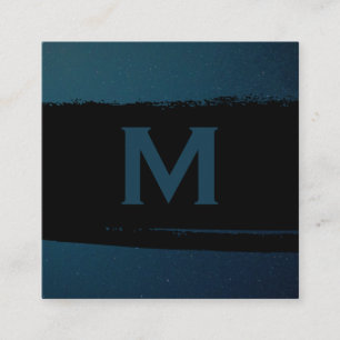 Führungskraft Monogramm   Schwarz gebürstet   Unte Quadratische Visitenkarte