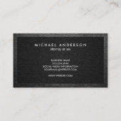 Führungskraft Monogramm | Schwarze Linde | Leather Visitenkarte (Rückseite)