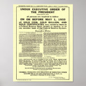 Führungskraft Order 6102 Verbot von Goldmünzen Poster (Vorne)