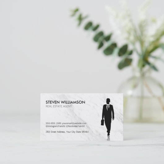 Führungskraft Real Anwesen Agent / Marmor Terminkarte (Stehend Vorderseite)