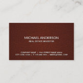 Führungskraft Red Leather | Realtor | Metropole Visitenkarte (Rückseite)
