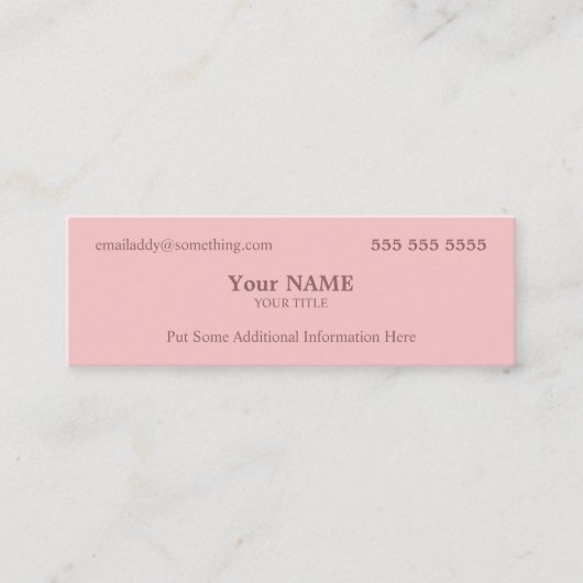 Führungskraft Rosa Mini Visitenkarte (Vorderseite)