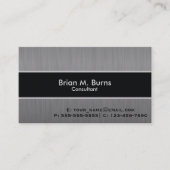 Führungskraft-Schwarz-Bürsten-Stahl Visitenkarte (Vorderseite)