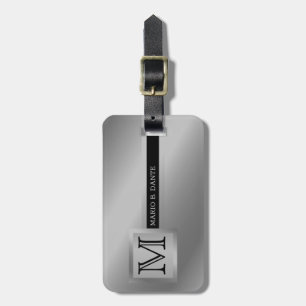 Führungskraft Schwarz und Gold-Metal-Monogramm Gepäckanhänger