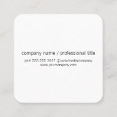 Führungskraft | Signature-Serie (schwarz) Quadratische Visitenkarte (Rückseite)