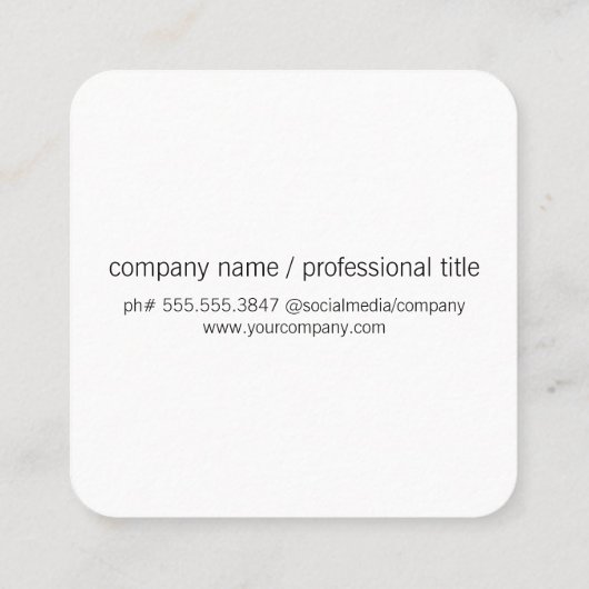 Führungskraft | Signature Series Lux Quadratische Visitenkarte (Rückseite)