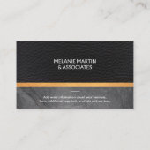 Führungskraft Sleek Leather Slate Gold Trimm Visitenkarte (Rückseite)