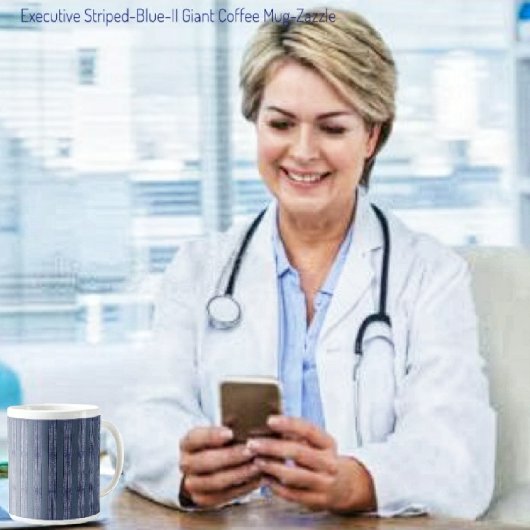 Führungskraft Streifen blau Jumbo-Tasse