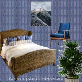 Führungskraft Striped-Blue-II Tapete