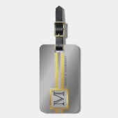 Führungskraft Style - mit Monogramm Name aus Goldm Gepäckanhänger (Vorderseite vertikal)