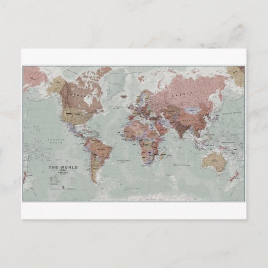Führungskraft Weltkarte Postkarte (Vorderseite)