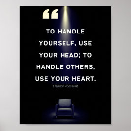 Führungspersonen - Zitat von Elanor Roosevelt Poster