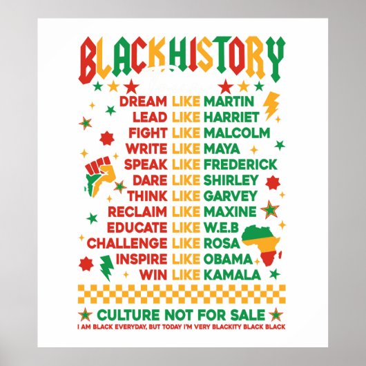 Führungspersönlichkeiten der schwarzen Geschichte Poster (Vorne)