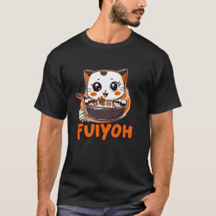 Fuiyoh - Süße Katze isst chinesisches Essen im Wok T-Shirt
