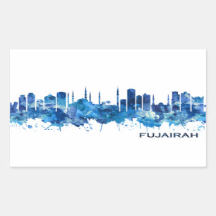Fujairah UAE Skyline Blue Rechteckiger Aufkleber