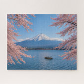 Fuji and Sakura by the Spring Lakeside Puzzle (Horizontal)