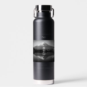Fuji auf Schwarz & Weiß Trinkflasche