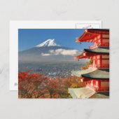 Fuji aus der Ferne von Chureito Pagoda Postkarte (Vorne/Hinten)