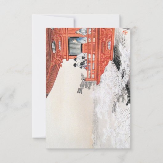 Fuji aus einem Tempelbalkonen von Ogata Gekko gese Einladung (Vorderseite)