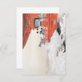 Fuji aus einem Tempelbalkonen von Ogata Gekko gese Einladung (Vorne/Hinten)